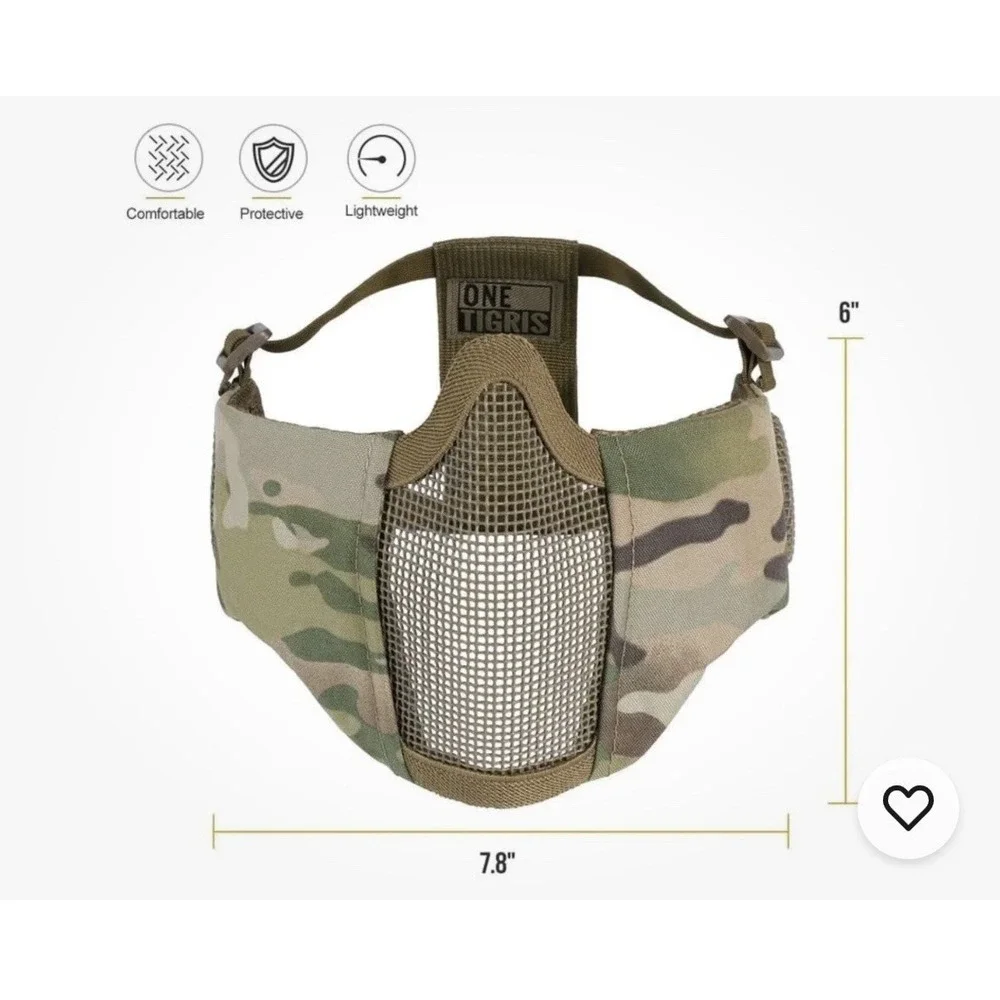 OneTigris Foldable Half Face Mesh Mask with Ear Protection